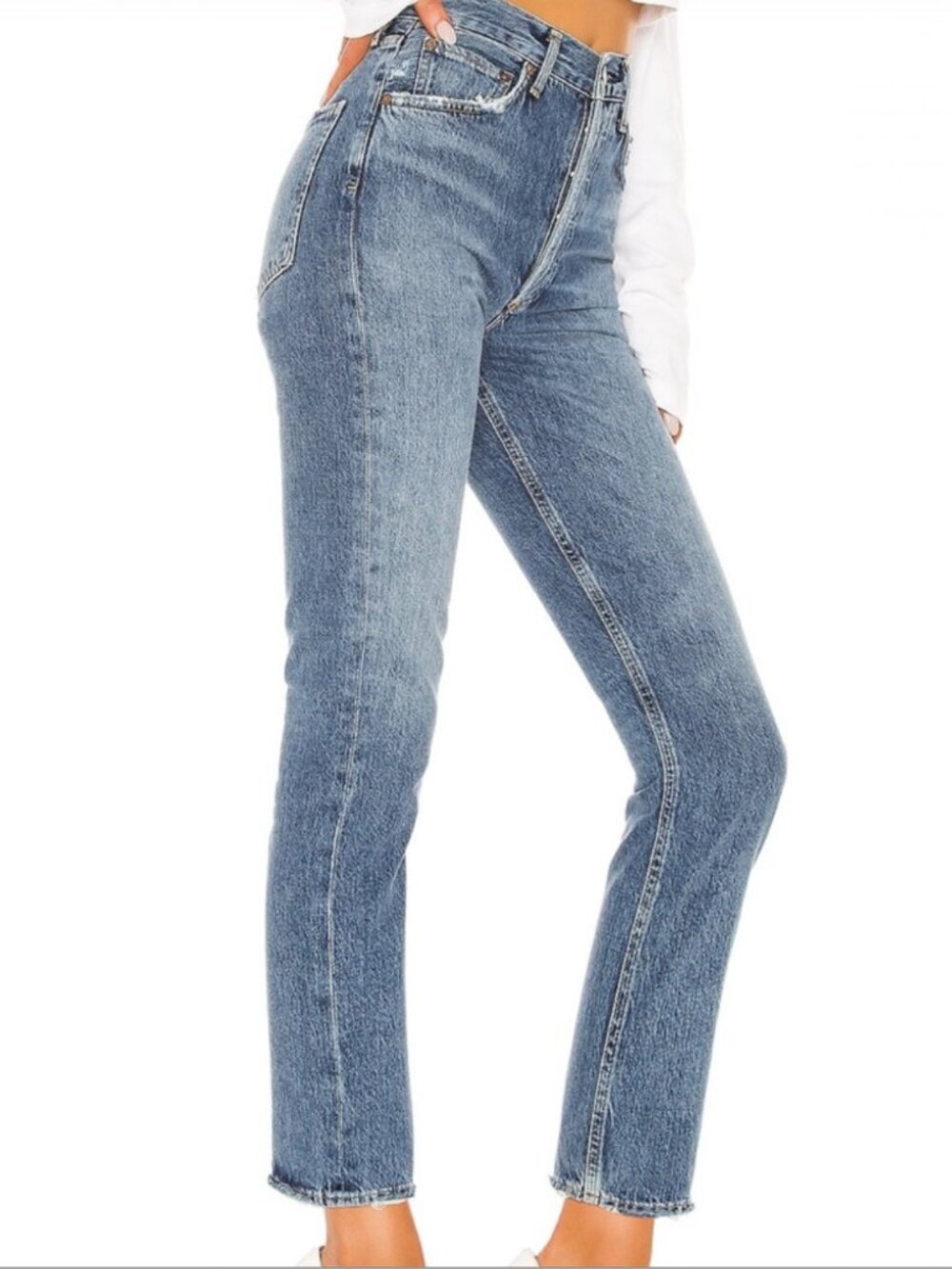 Agolde Riley High Rise Straight Crop In Frequency Size 28 - Picture 3 of 9